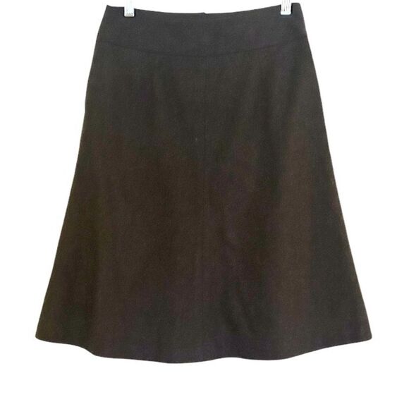 Banana Republic Brown Wool A Line Skirt Button Front Size 0 - Picture 2 of 10